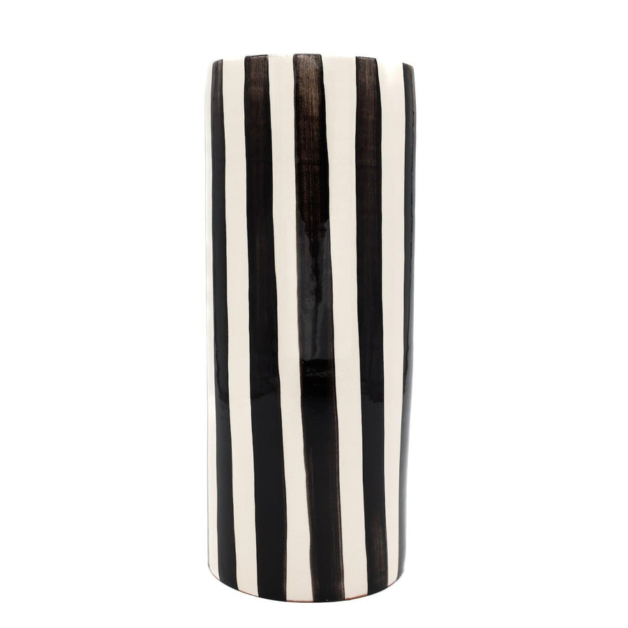 Bold Stripe Vase Black