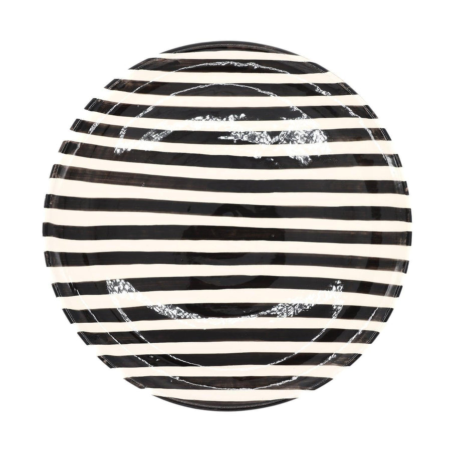 Bold Stripe Platter Black