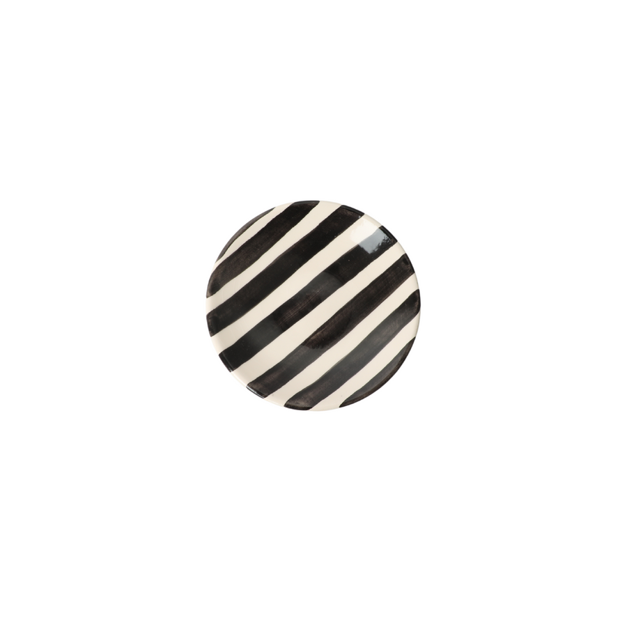 Espresso Cup and Saucer  Horizontal Stripe Black