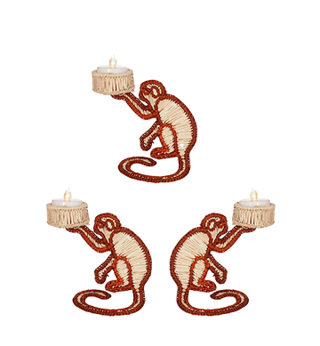 حاملات القرد لشموع مجموعة من 3

