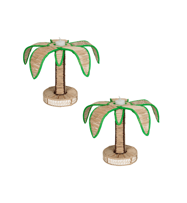 Set of 2 Palmera Candle Holders