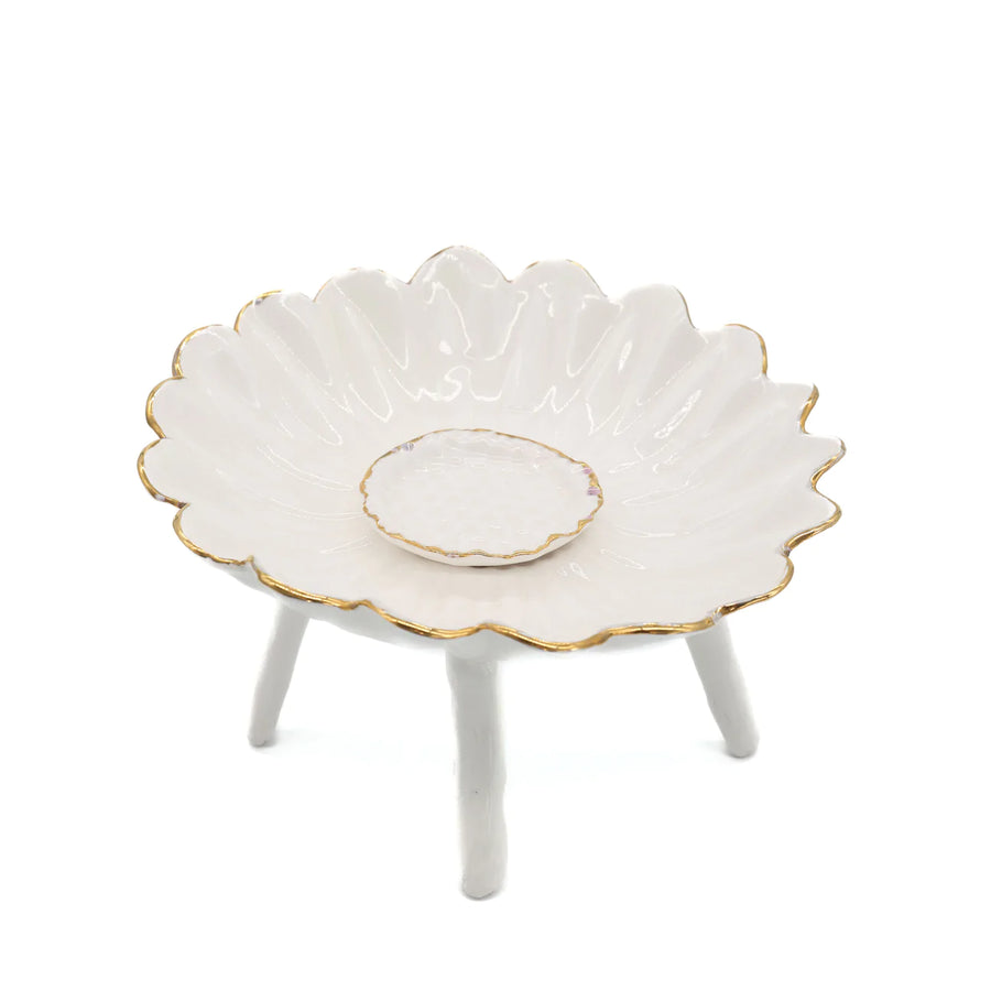 Candy Dish White with Legs