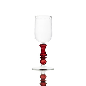 Burgundy Ribbed Goblet Glass Set of 6