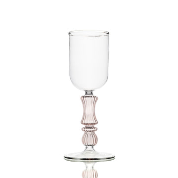 Ribbed Goblet Glass In Nude Set of 6