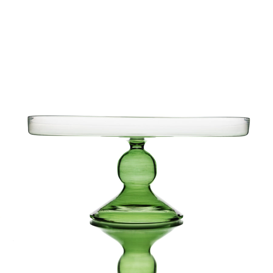 Ombre Cake Stand with Dome Green