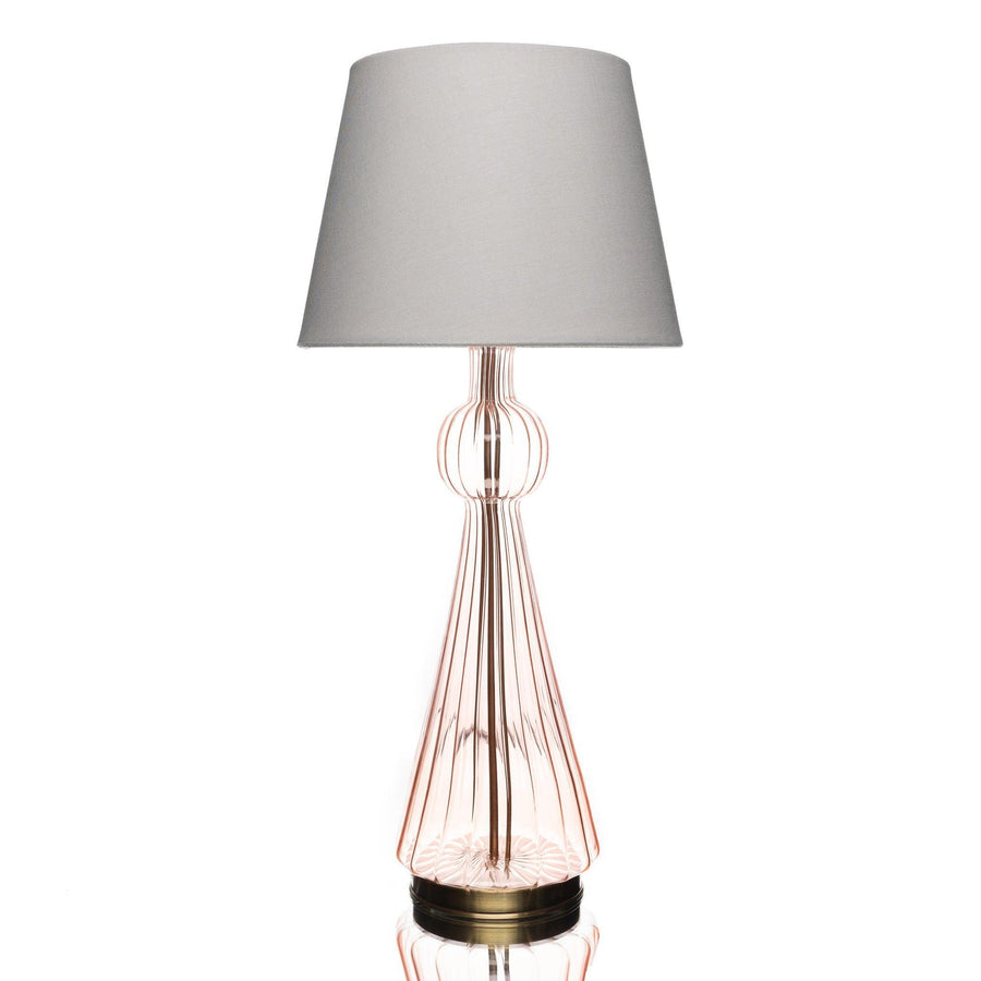 Ribbed Tall Table Lamp In Nude