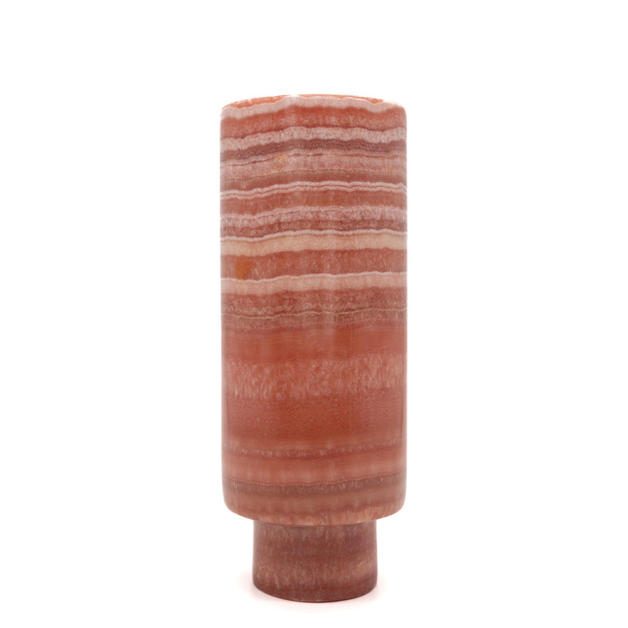 Coral Alabaster Pillar Vase