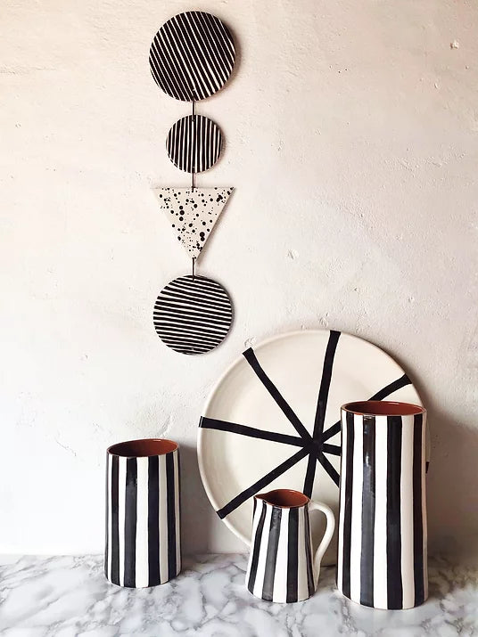 Bold Stripe Vase Black