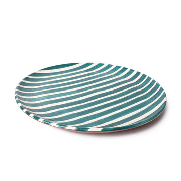 Bold Stripe Platter Teal