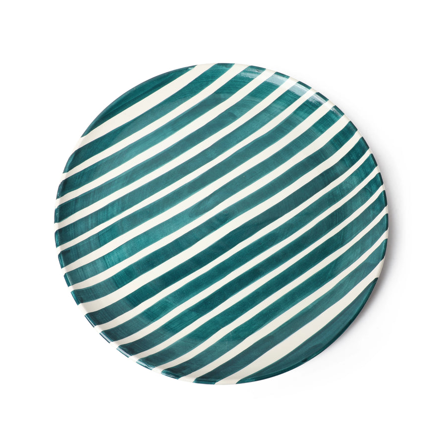 Bold Stripe Platter Teal