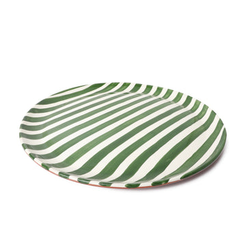 Bold Stripe Platter Dark Green