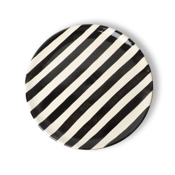 Bold stripe Plate Black