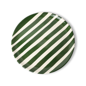 Bold stripe Plate Dark Green