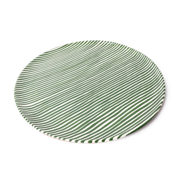 Stripe Platter Dark Green