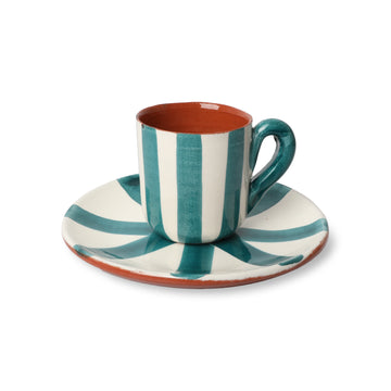 Espresso cup with Saucer Vertical Teal