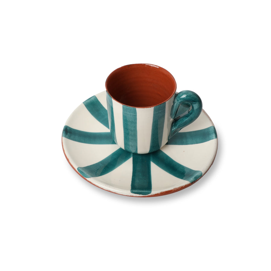 Espresso cup with Saucer Vertical Teal