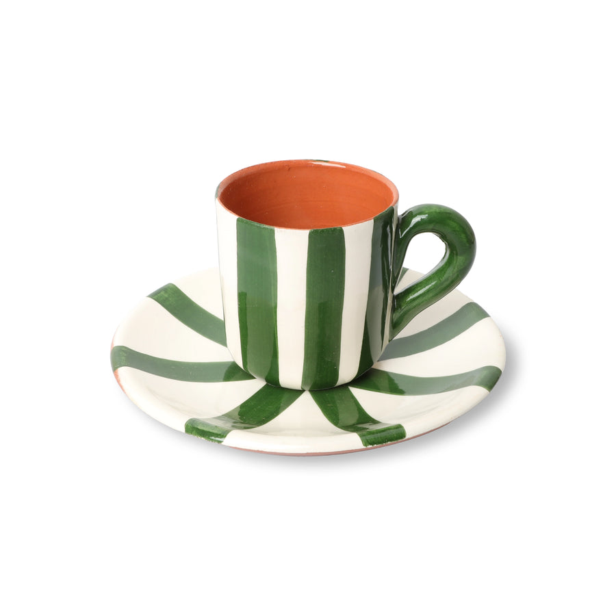 Espresso cup with Saucer Vertical Dark Green