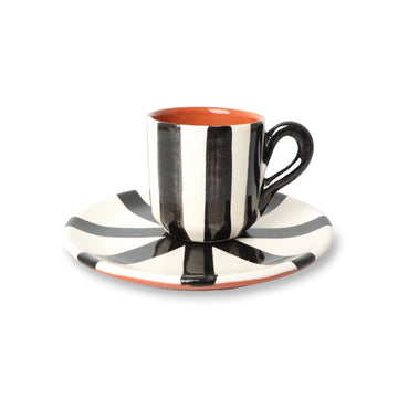 Espresso cup with Saucer Vertical Black