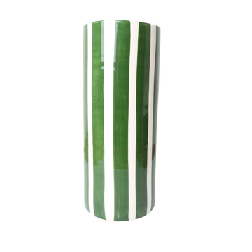 Bold Stripe Vase Dark Green