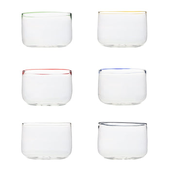 Assorted Colors Tumbler Glasses Set of 6