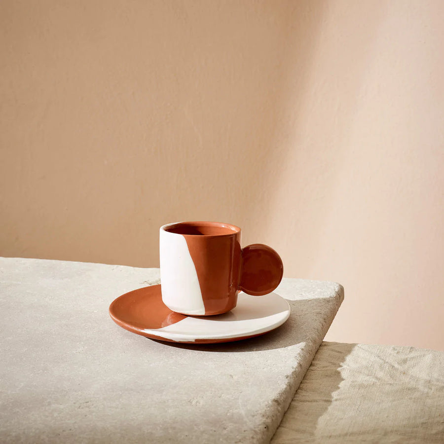 Dipped Espresso Cup With Saucer Set of 6