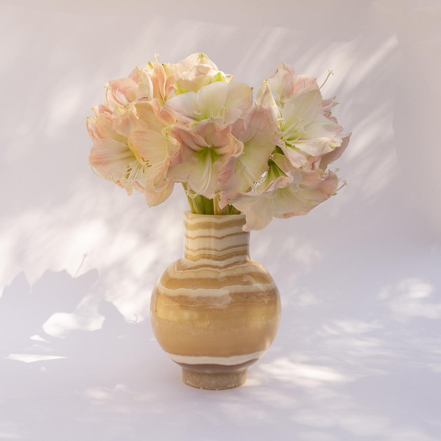Neutral Alabaster Round Vase