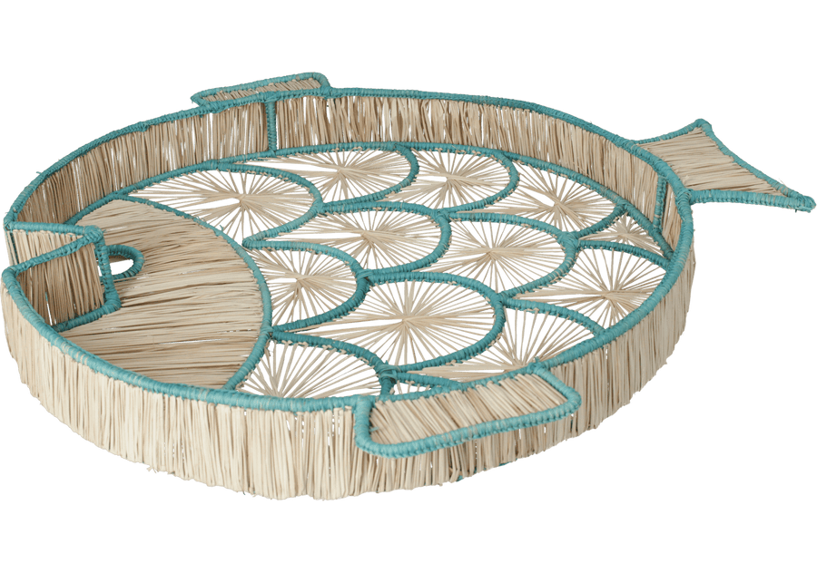 Round Tray Fish Blue