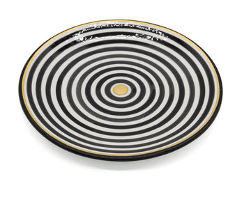 Ceramic Plates Striped Black