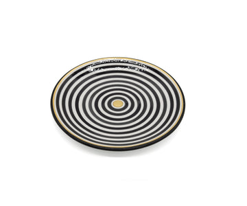 Ceramic Plates Striped Black