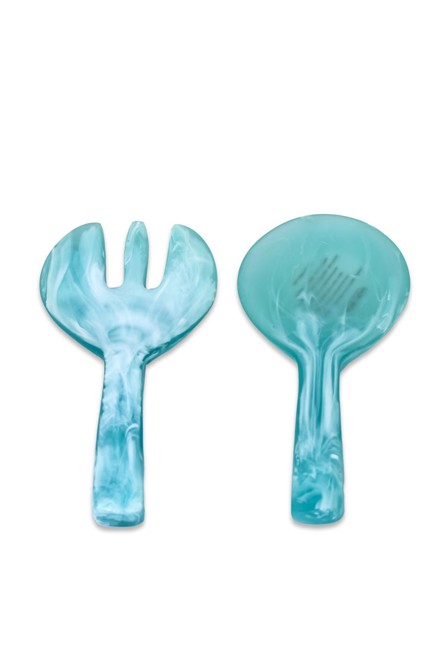 Short Handle Salad Servers Aqua Set of 2