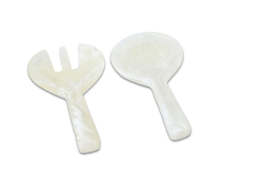 Short Handle Salad Servers White Set of 2