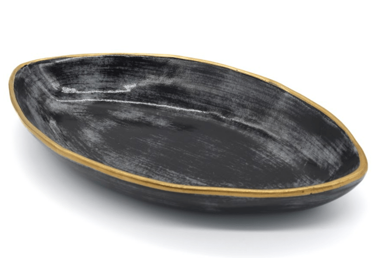 Oval serving platter large Black