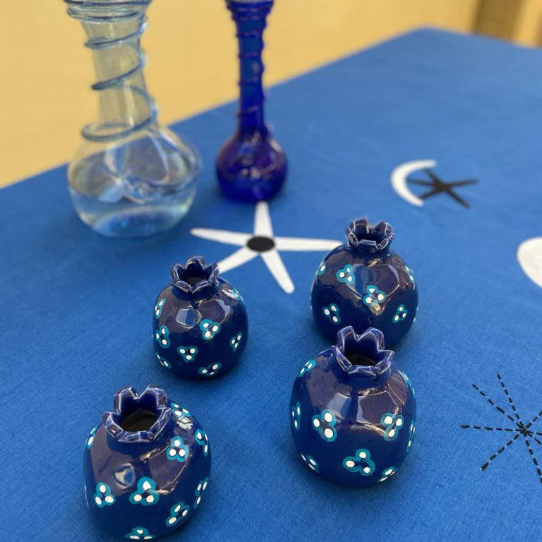 Pomegranate Candle Holder Blue